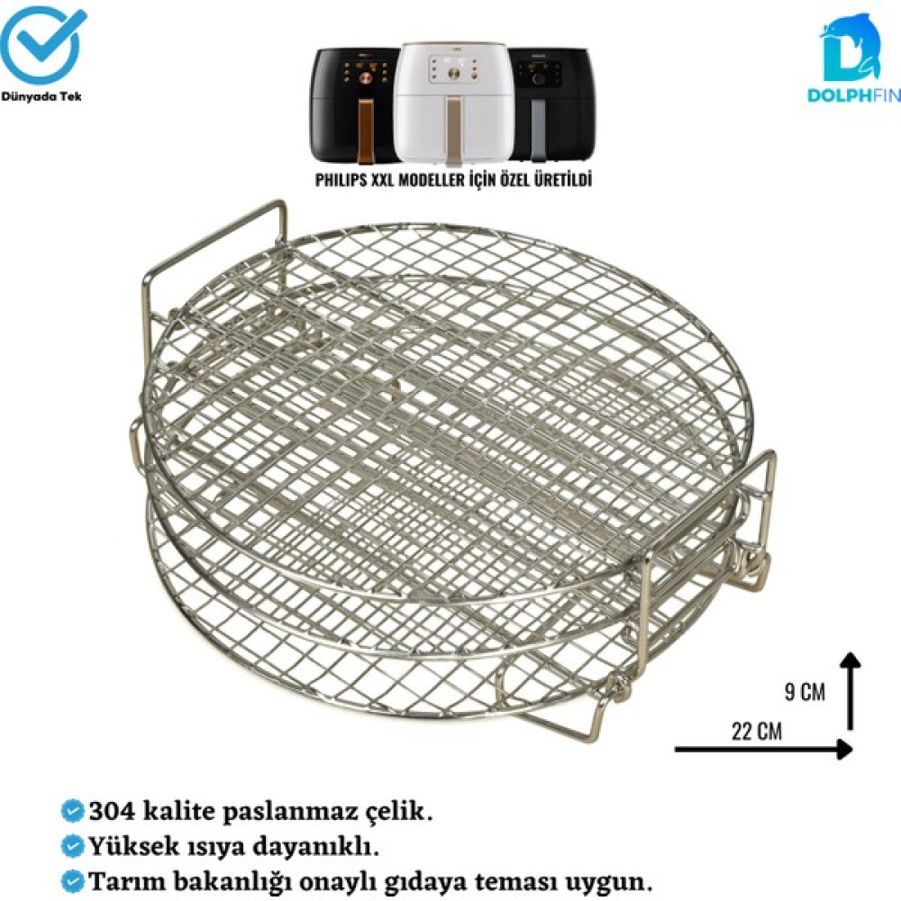 Dolphfin Philips Air Fryer Xxl Uyumlu Üç Katlı Fritöz Izgarası 304 Paslanmaz Çelik Mutfak Gereçleri Fiyatı