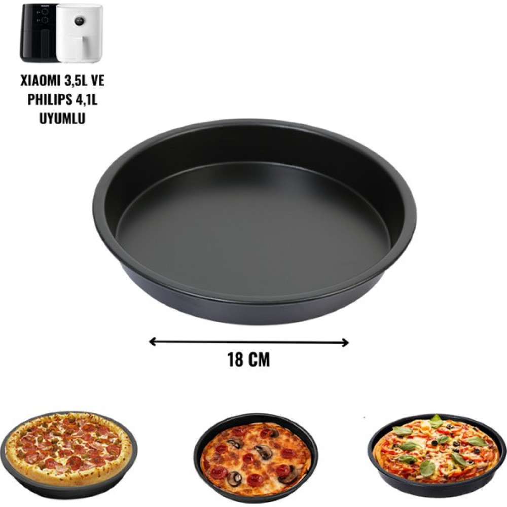 Dolphfin Tüm Fritözler İle Uyumlu Paslanmaz Çelik Air Fryer Pizza Tavası Tavalar Fiyatı