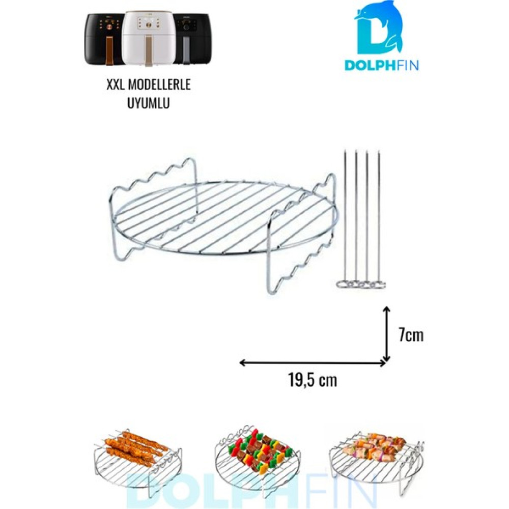 Dolphfin Xxl Fritözler İle Uyumlu Paslanmaz Çelik Air Fryer Şiş Izgarası Elektrikli Mutfak Aletleri Fiyatı