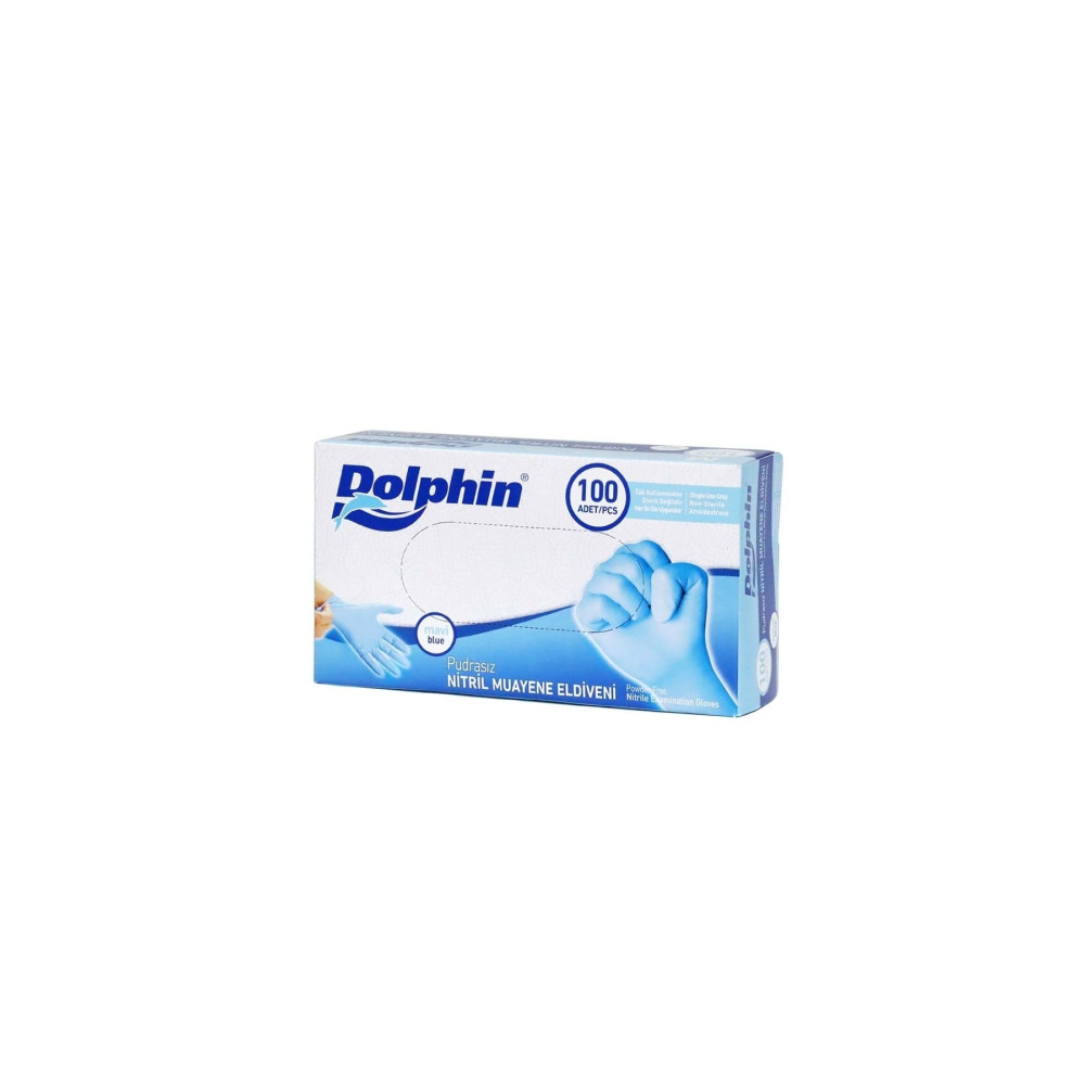 Dolphin Pudrasız Mavi Nitril Eldiven Küçük (s) - 100lü Sağlık Fiyatı