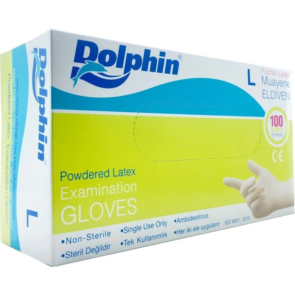 Dolphine Dolphin Lateks Eldiven Pudralı -100'LÜ - Beyaz - L Temizlik Malzemeleri Fiyatı