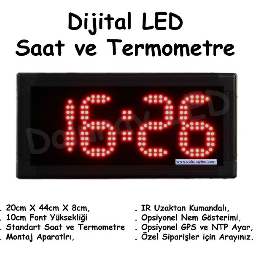 Dolunay LED Dijital Saat Termometre 23CM - 23 cm Oto Boyaları Fiyatı