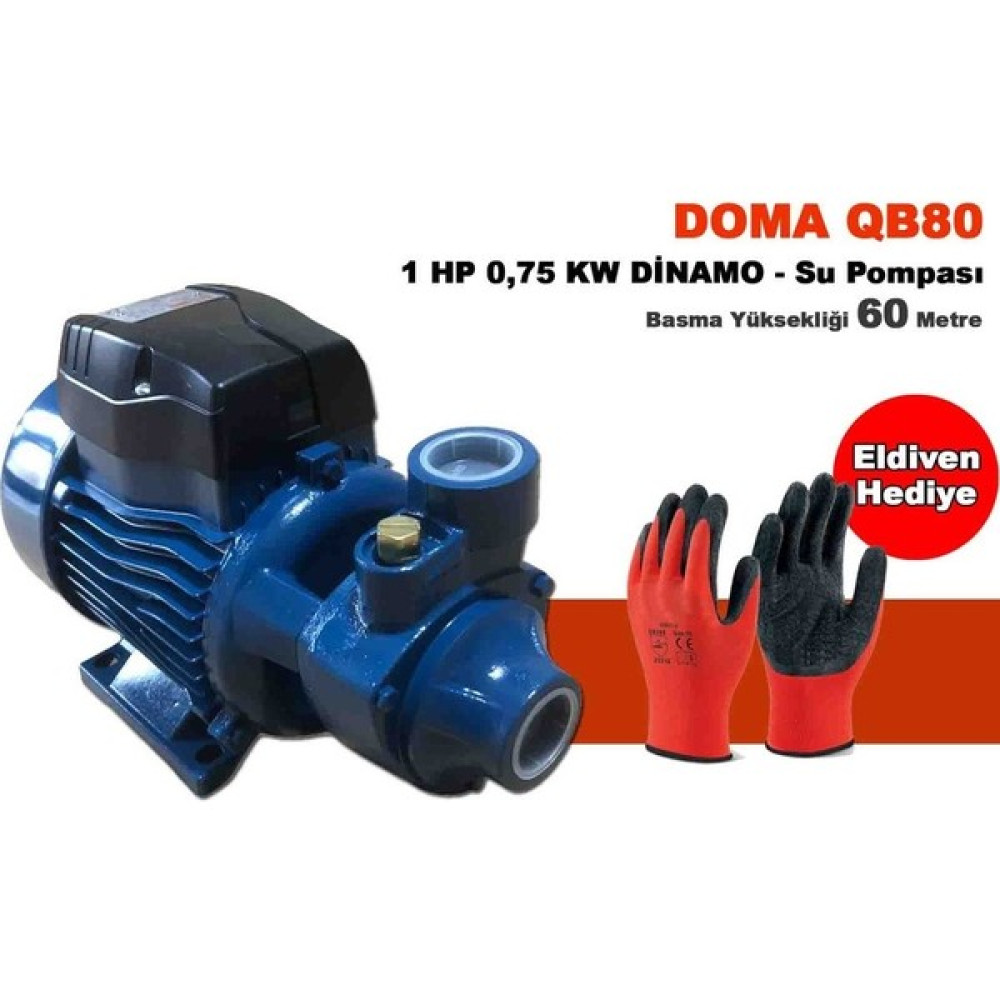 Doma QB80 1 Hp-0,75 Kw Dinamo Su Motorları Su Pompası Su Motoru Fiyatı