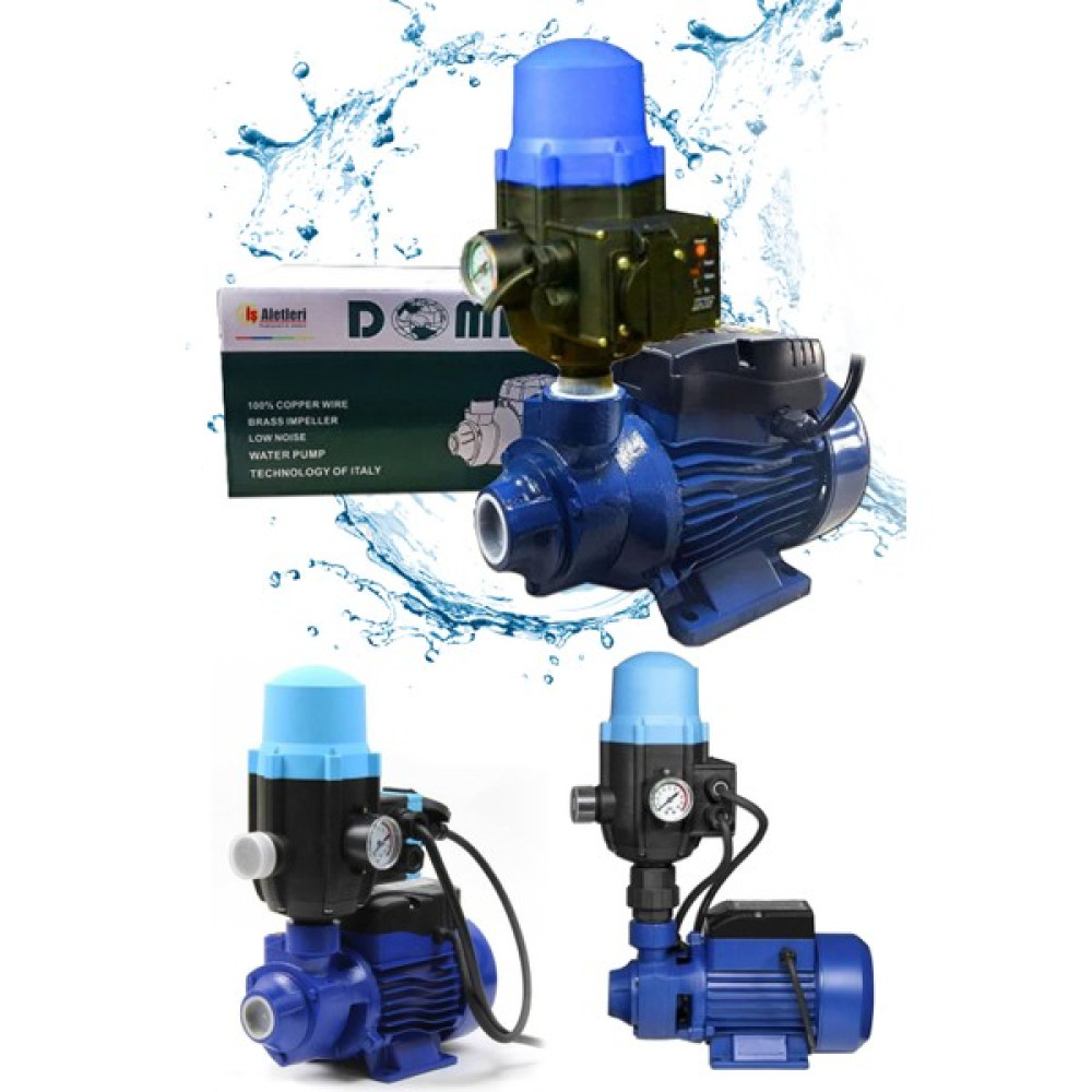 Doma QB80 1 Hp 100% Bakır Sargı Tank Santrifüj Otomatik Hidrofor Pompa Paket Hidrofor 53 mt Dik Atar Su Motoru Fiyatı