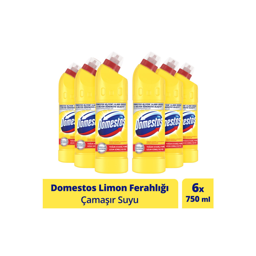 Domestos Çamaşır Suyu Limon Ferahlığı 750 ml 6 Adet Ağız ve Diş Sağlığı Fiyatı