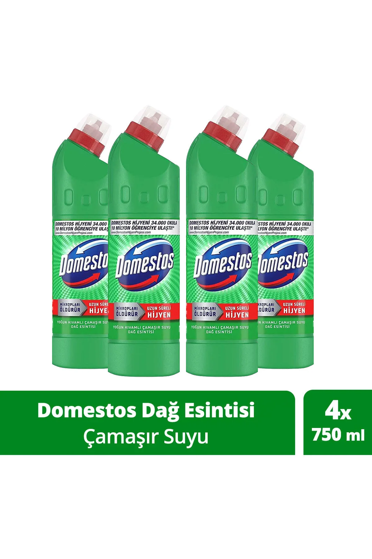 Domestos Çamaşır Suyu Yoğun Kıvamlı Maksimum Hijyen Dağ Esintisi 750 ml X4 Adet Ağız ve Diş Sağlığı Fiyatı