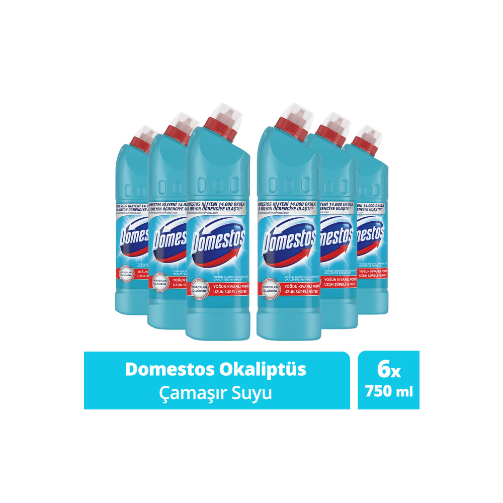 Domestos Çamaşır Suyu Yoğun Kıvamlı Okaliptus Ferahlığı 750 ml 6 Adet Ağız ve Diş Sağlığı Fiyatı