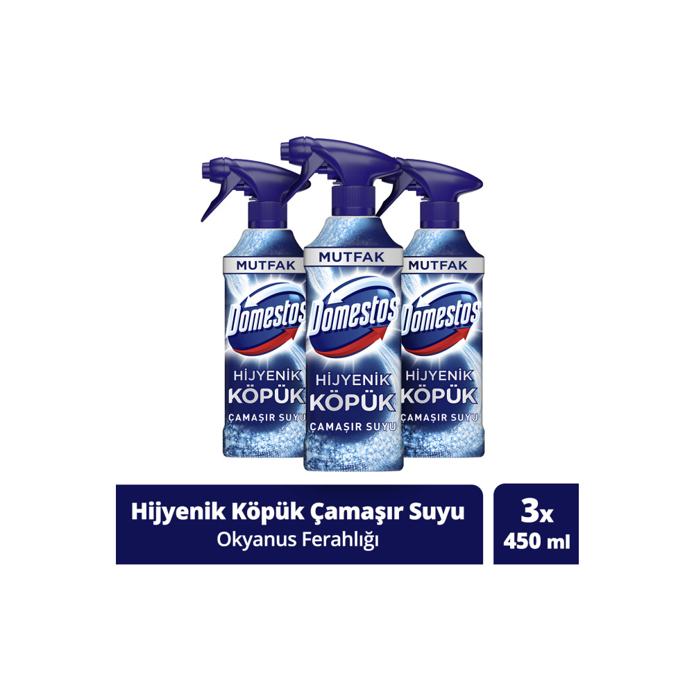Domestos Hijyenik Köpük Çamaşır Suyu Sprey Mutfak Okyanus Ferahlığı 450 ml 3 Adet Ağız ve Diş Sağlığı Fiyatı