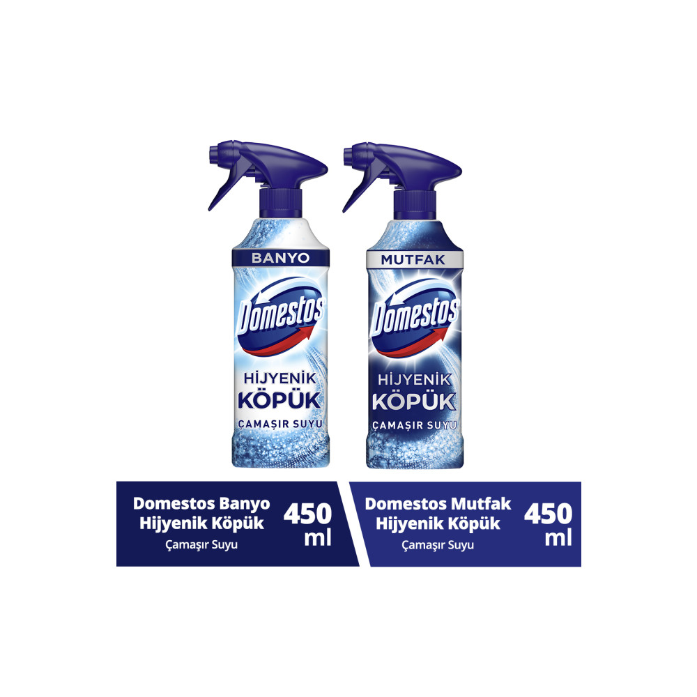 Domestos Köpük Çamaşır suyu Sprey Banyo 450 ml 1 adet Köpük Sprey Mutfak Okyanus 450 ml 1 adet Ağız ve Diş Sağlığı Fiyatı