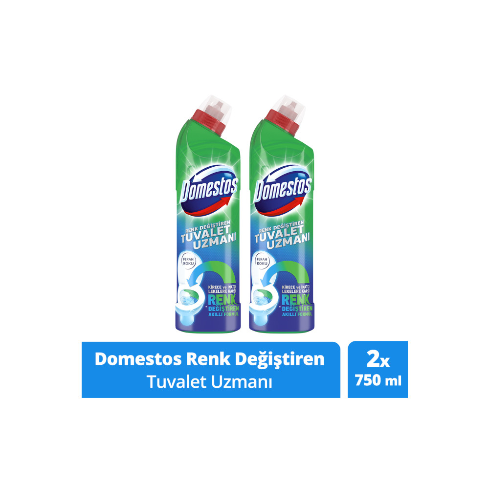 Domestos Tuvalet Temizleyici Renk Değiştiren Tuvalet Uzmanı Kireç Çözücü 750 ml 2 Adet Ağız ve Diş Sağlığı Fiyatı