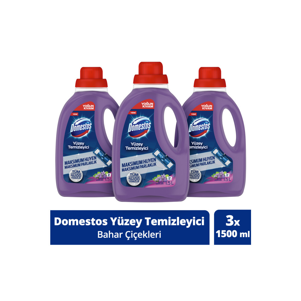 Domestos Yüzey Temizleyici Bahar Çiçekleri 1500 Mlx3 Parlatıcı ve Temizleyiciler Fiyatı