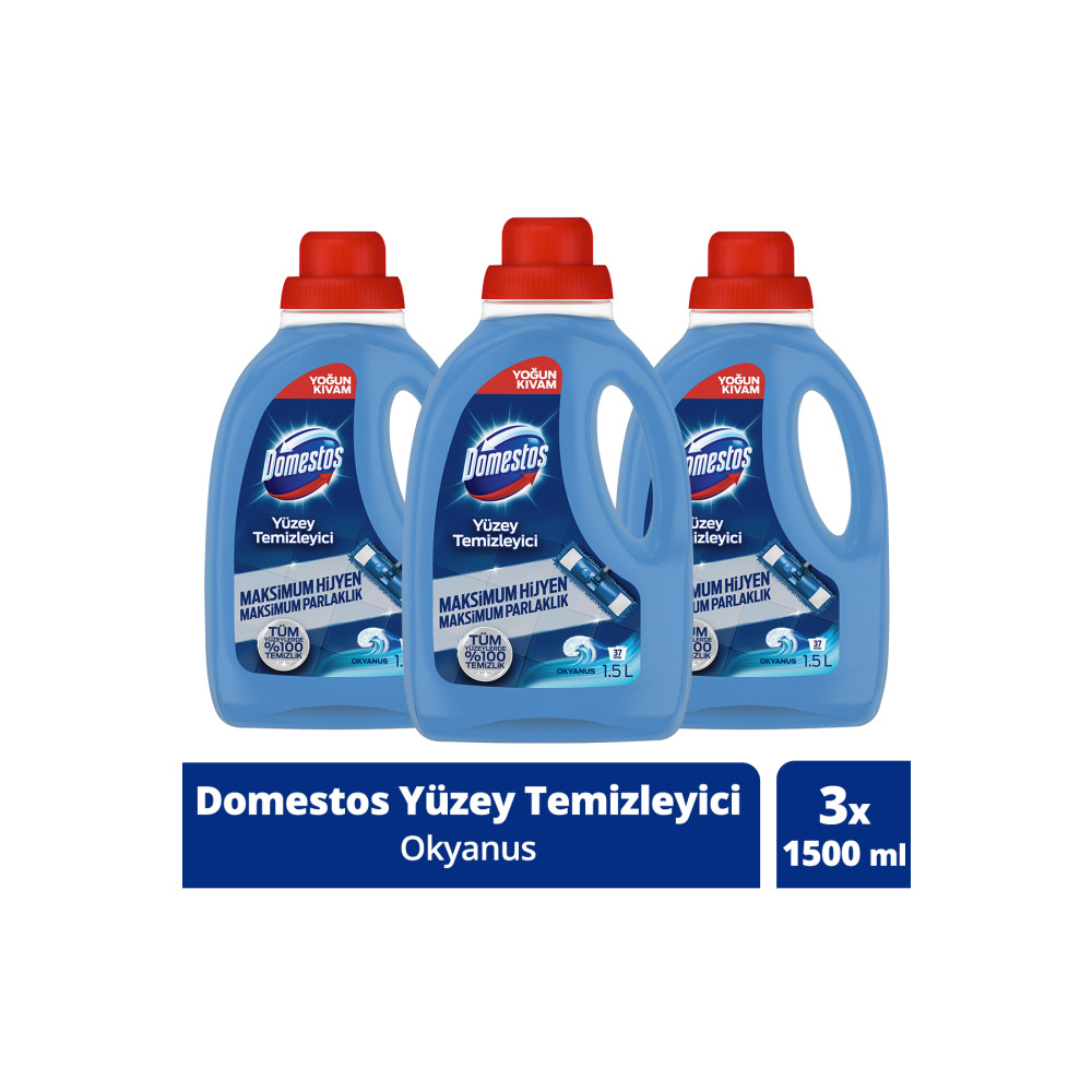 Domestos Yüzey Temizleyici Okyanus 1500 ml 3 Adet Parlatıcı ve Temizleyiciler Fiyatı