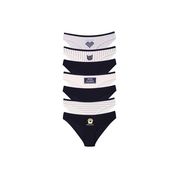 Dominant Kadın Lacivert Beyaz Pamuklu Likralı Külot 7'li Paket 37003-472 Diğer Fiyatı