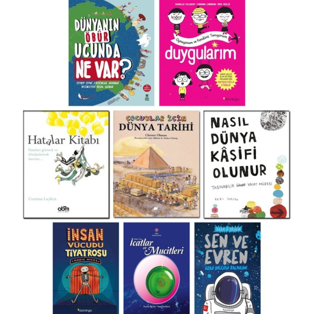 Domingo Yayınevi - Hatalar Kitabı + Çocuklar İçin Dünya Tarihi + Nasıl Dünya Kaşifi + İnsan Vücudu Tiyatrosu + Sen ve Evren + İcatlar ve Mucitleri ... Bilim & Teknik Fiyatı