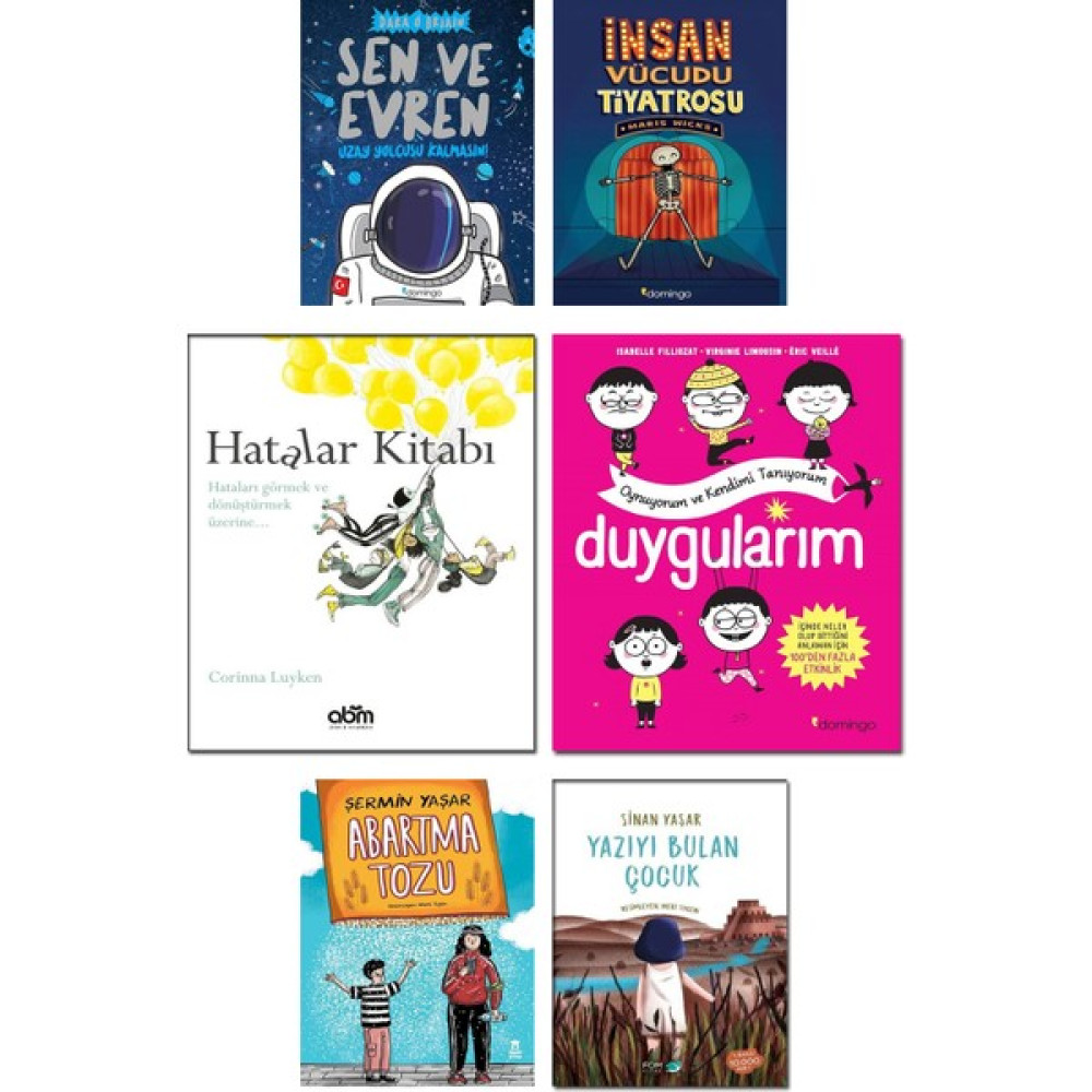 Domingo Yayınevi – Sen ve Evren + İnsan Vücudu Tiyatrosu + Hatalar Kitabı + Duygularım + Abartma Tozu + Yazıyı Bulan Çocuk / 6lı Çocuk Aktivite Hik... Bilim & Teknik Fiyatı
