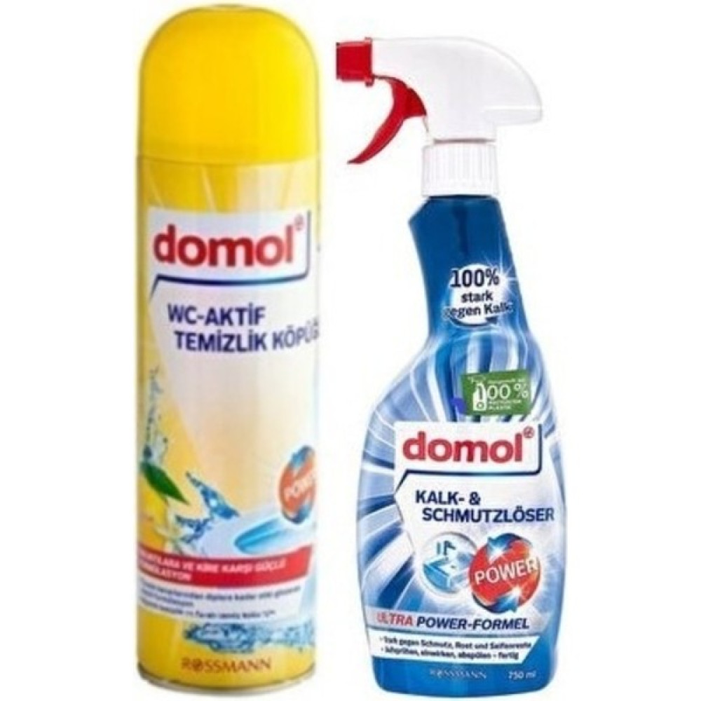 Domol Tuvalet Temizleme Köpüğü 500 ml + Power Sprey Kir ve Kireç Çözücü 750 ml Banyo Temizlik Paket Oto Boyaları Fiyatı