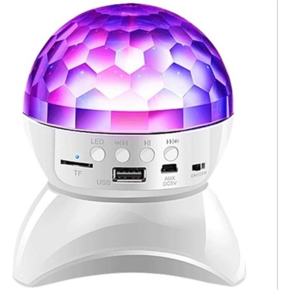 Dönen Işıklı Disko Topu Mp3 USB Çalar Speaker Bluetooth Hoparlör L-740 - Beyaz Bluetooth Hoparlör Fiyatı