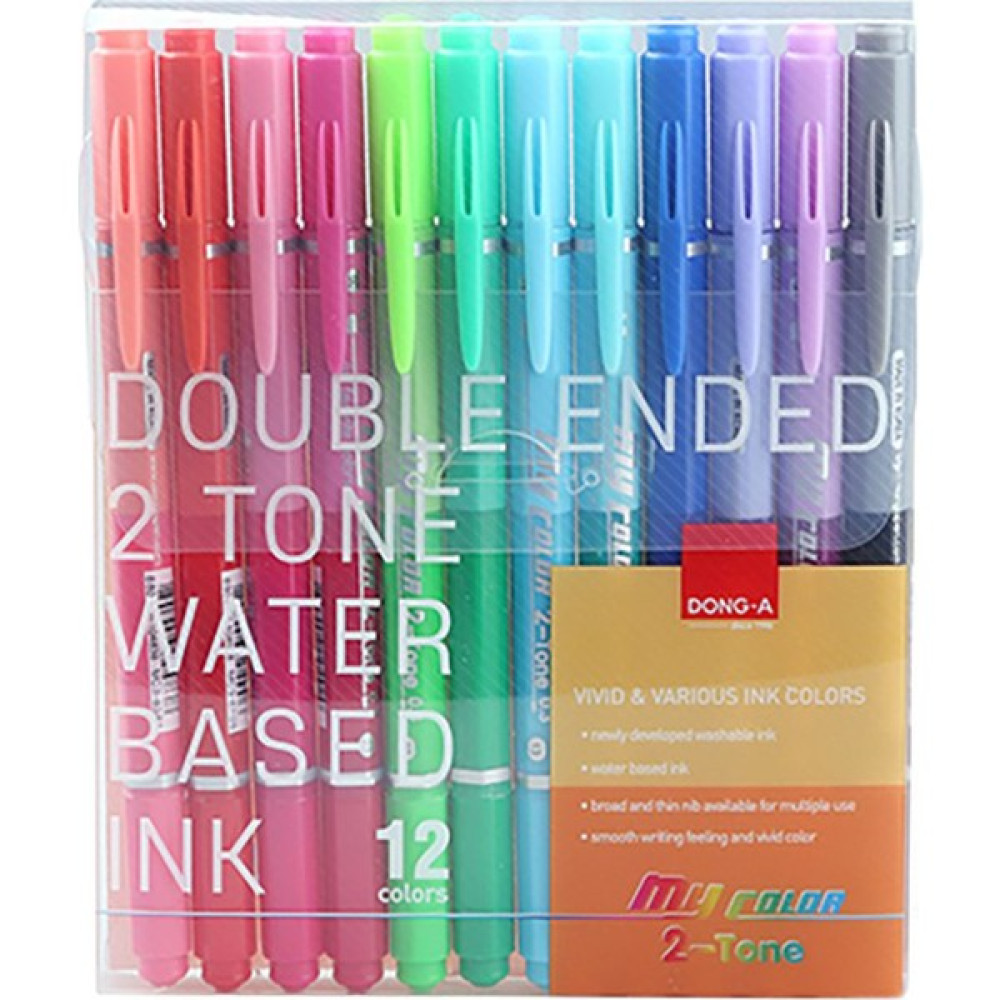 Dong-A My Color2 Çift Taraflı Kalem 12 Renk Fosforlu Kalem Fiyatı