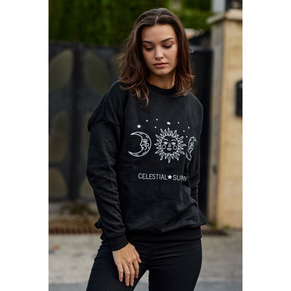 Donna Tocca Bisiklet Yaka Baskılıoversize Sweatshirt Bayan Sweatshirt Fiyatı