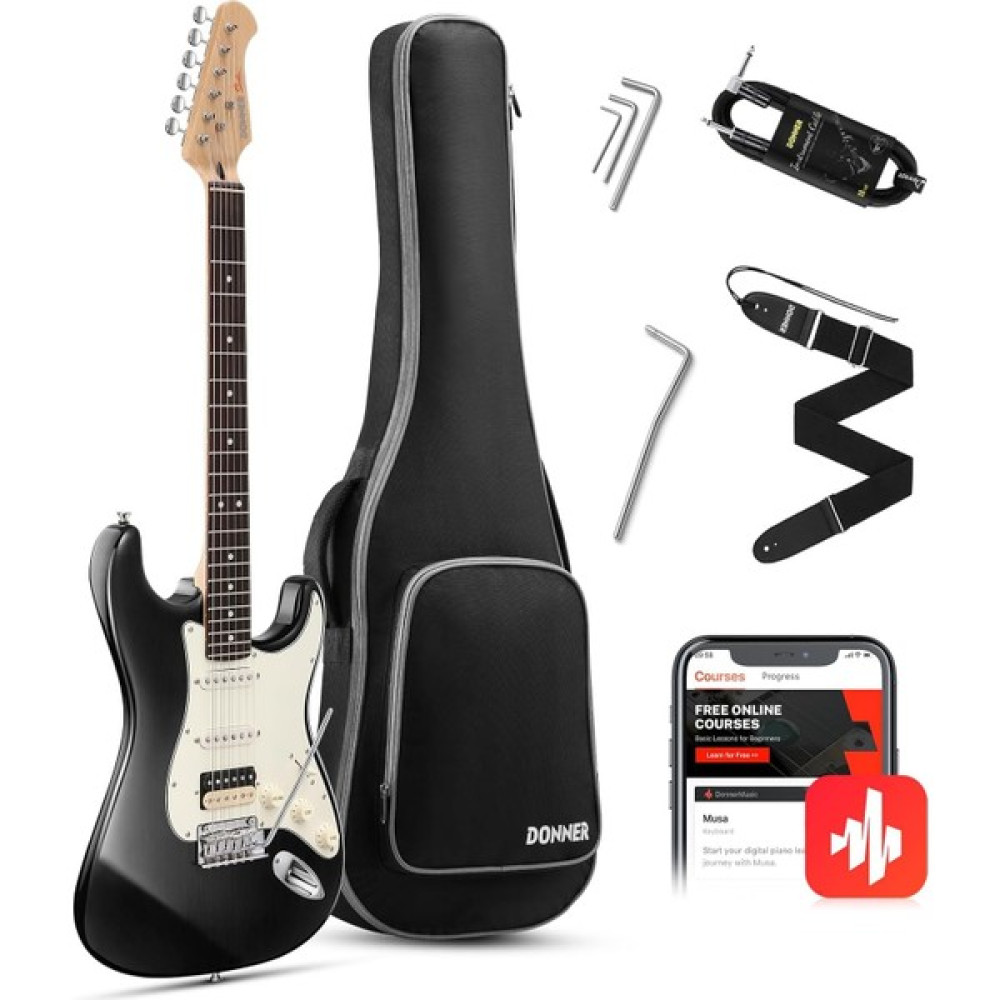 Donner Seeker Series DST-400 Elektro Gitar Seti (Yeşil) - Siyah Elektro Gitarlar Fiyatı