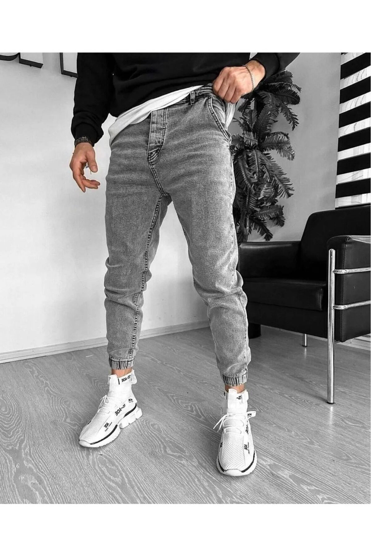 dont panic Erkek Esnek Paça Lastikli Boyfriend Jogger Jeans Kot Pantolon 34 Beden" Bayan Jeans / Kot Pantolon Fiyatı