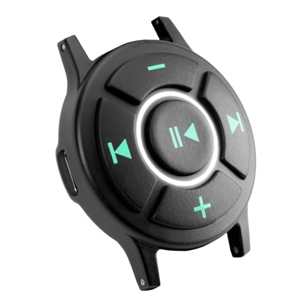 Doohoeek Bluetooth Lighting Media Button, IPX7 Waterproof Remote Control for Steering Wheel Car Bike Motorbike Boat Powersports, Remote Selfie Music Headphones Control Button