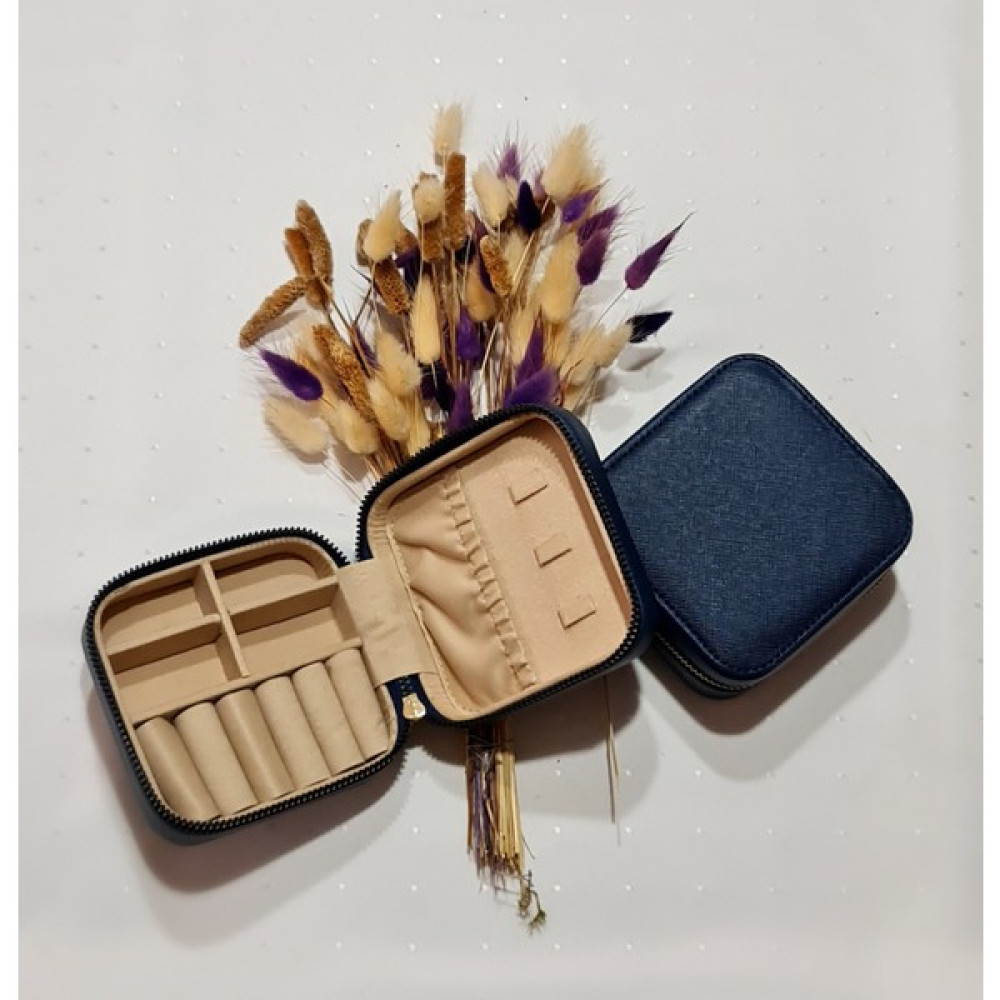 Doolo Design Deri Takı Kutusu Aksesuar Düzenleyici Organizer - Lacivert - 10,5 CM Eşya Saklama Kutusu Fiyatı
