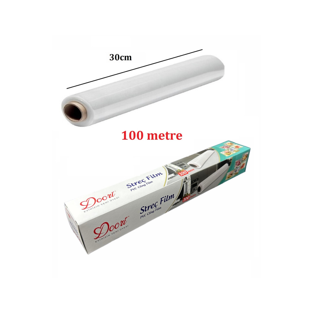 Doori Gıda Streç Film Streç Film Kutulu 30cm X 100metre Yiyecek Tazelik Koruma Streç Film Rulosu 1 Adet Streç Film Fiyatı