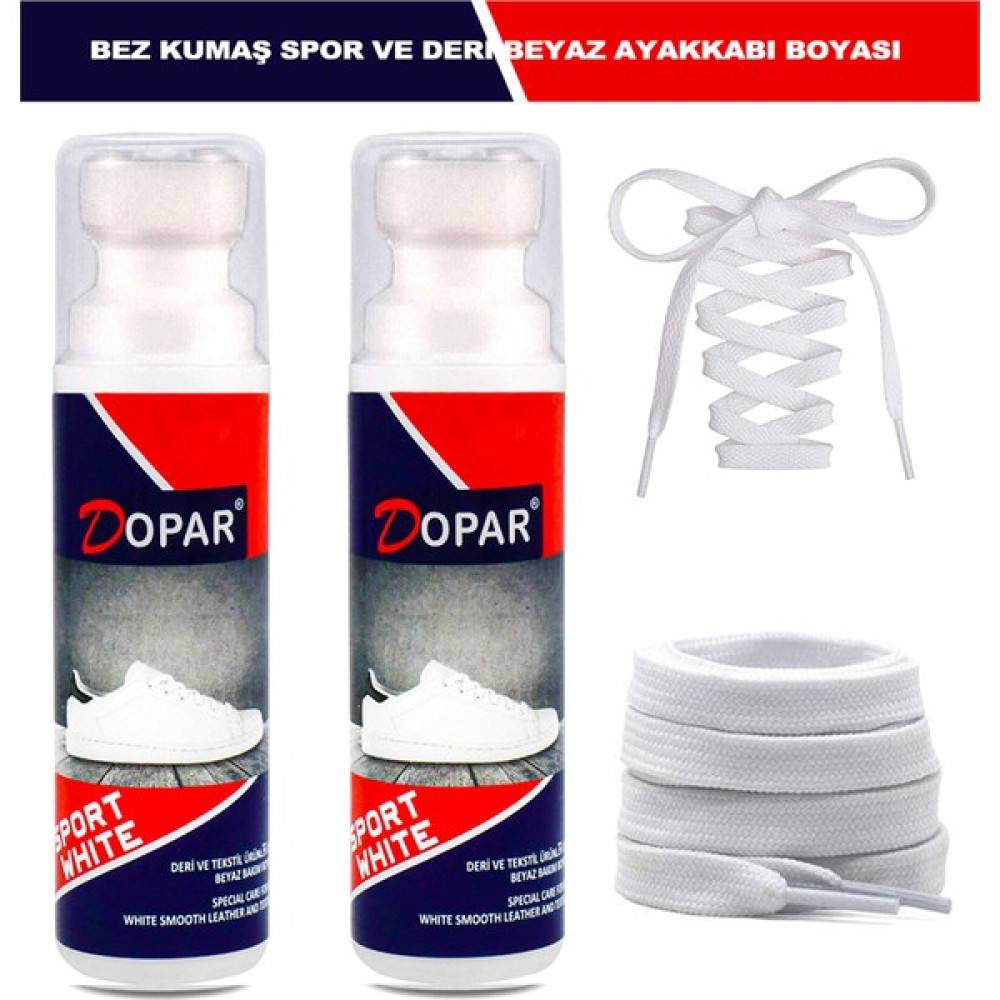 Dopar Beyaz Spor Deri Bez ve Kumaş Ayakkabı Boyası 2 Adet 75 ml 2 Bağcıklı Ayakkabılar ve Çantalar Fiyatı