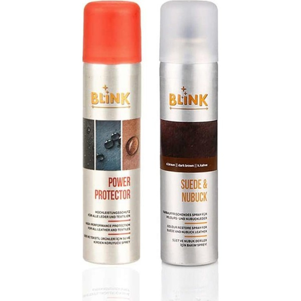 Dopar Koyu Kahve Süet Nubuk Sprey 250 ml + Blink Su Itici Sprey Power Protector 250 ml Ayakkabılar ve Çantalar Fiyatı