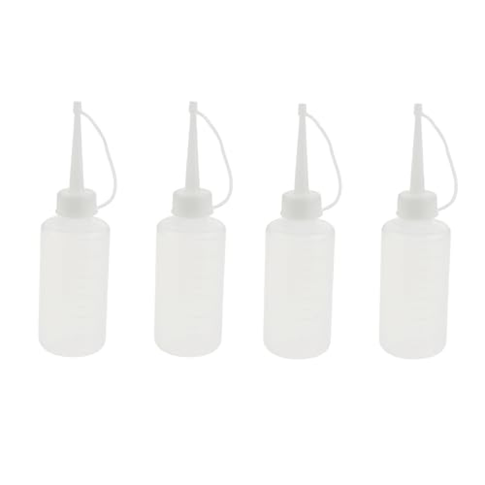 dophee 4Pcs 120ML Sewing Machine Oil Bottle Plastic Oiler Long Spout Oiling Bottle for Sewing Machines Bicycles Household Appliances Power Tools Refueling