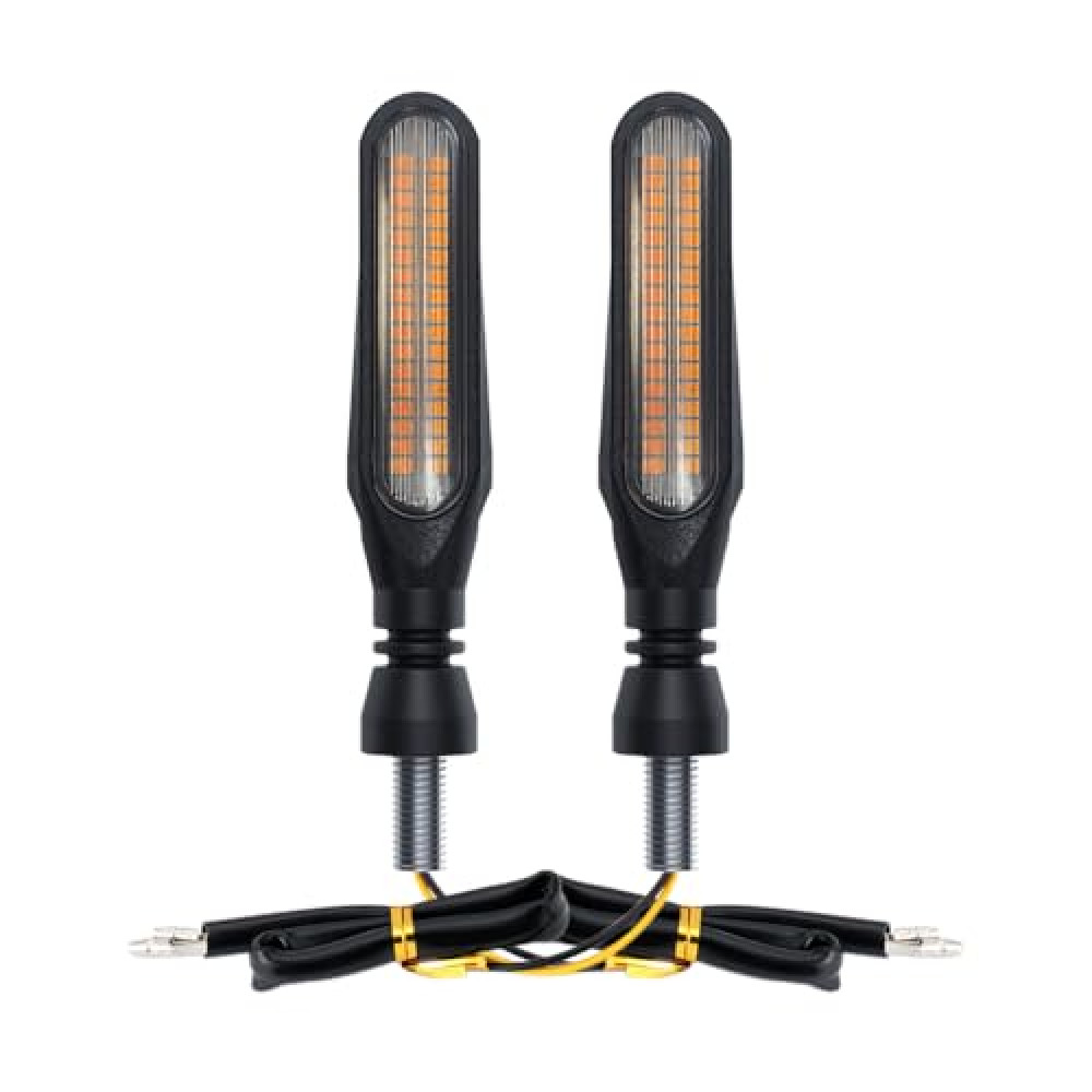 DOPHISALL AUTO Motorcycle Indicators High Brightness Sequential Flowing Turn Signal Lights For DC12V Motorbike Scooter Off Road (Pack of 2)