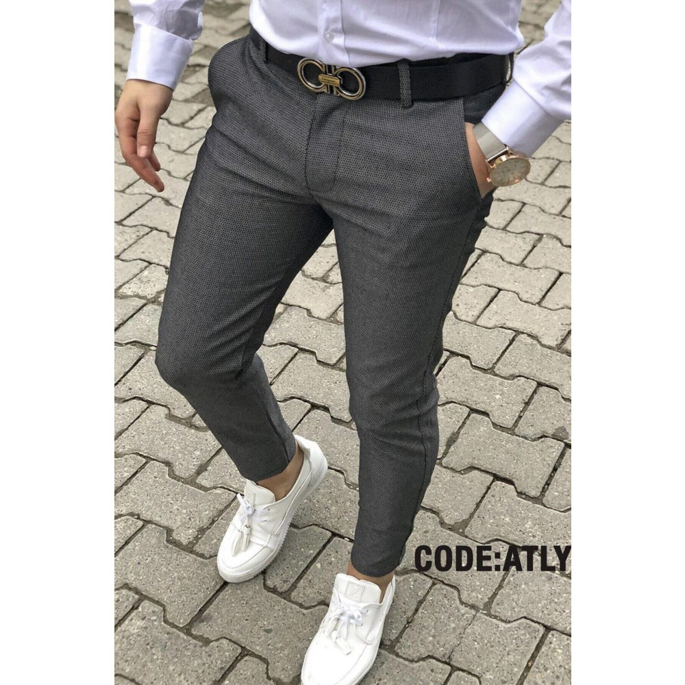 DOPPİON DENİM Erkek Antrasit Slim Fit Esnek Likralı Keten Pantolon 31 Beden Kadın Pantolon Fiyatı