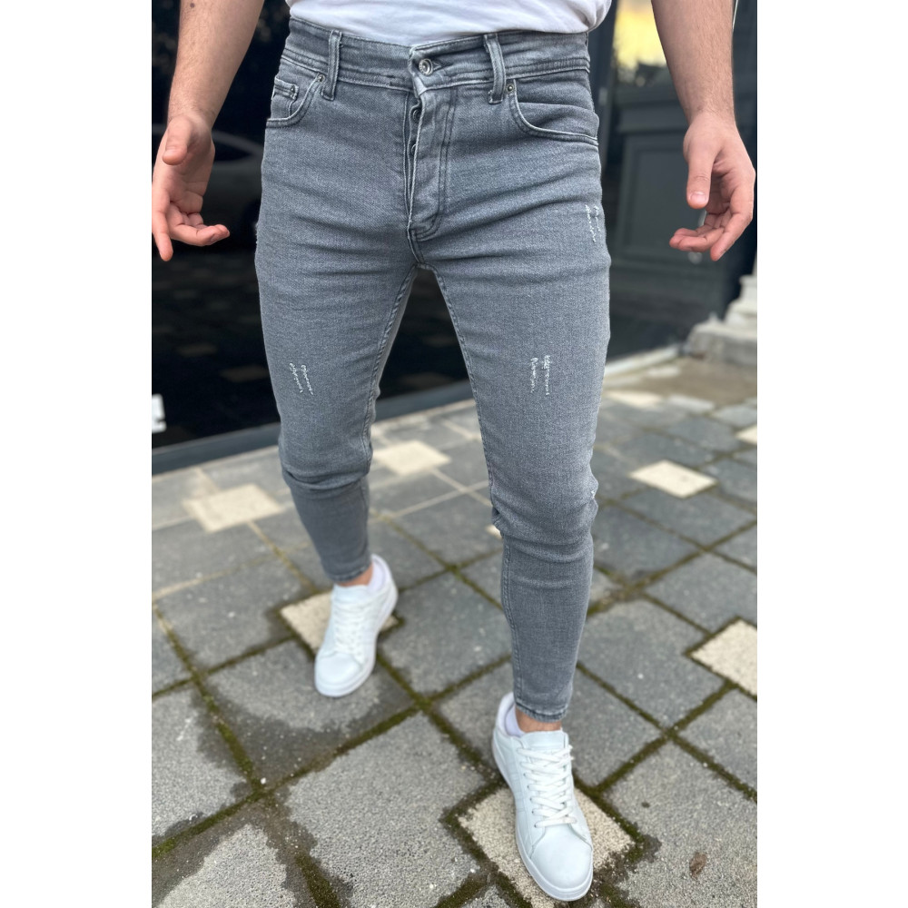 DOPPİON DENİM Erkek Füme Slim Fit Dar Paça Kot Pantolon 33 Beden Bayan Jeans / Kot Pantolon Fiyatı