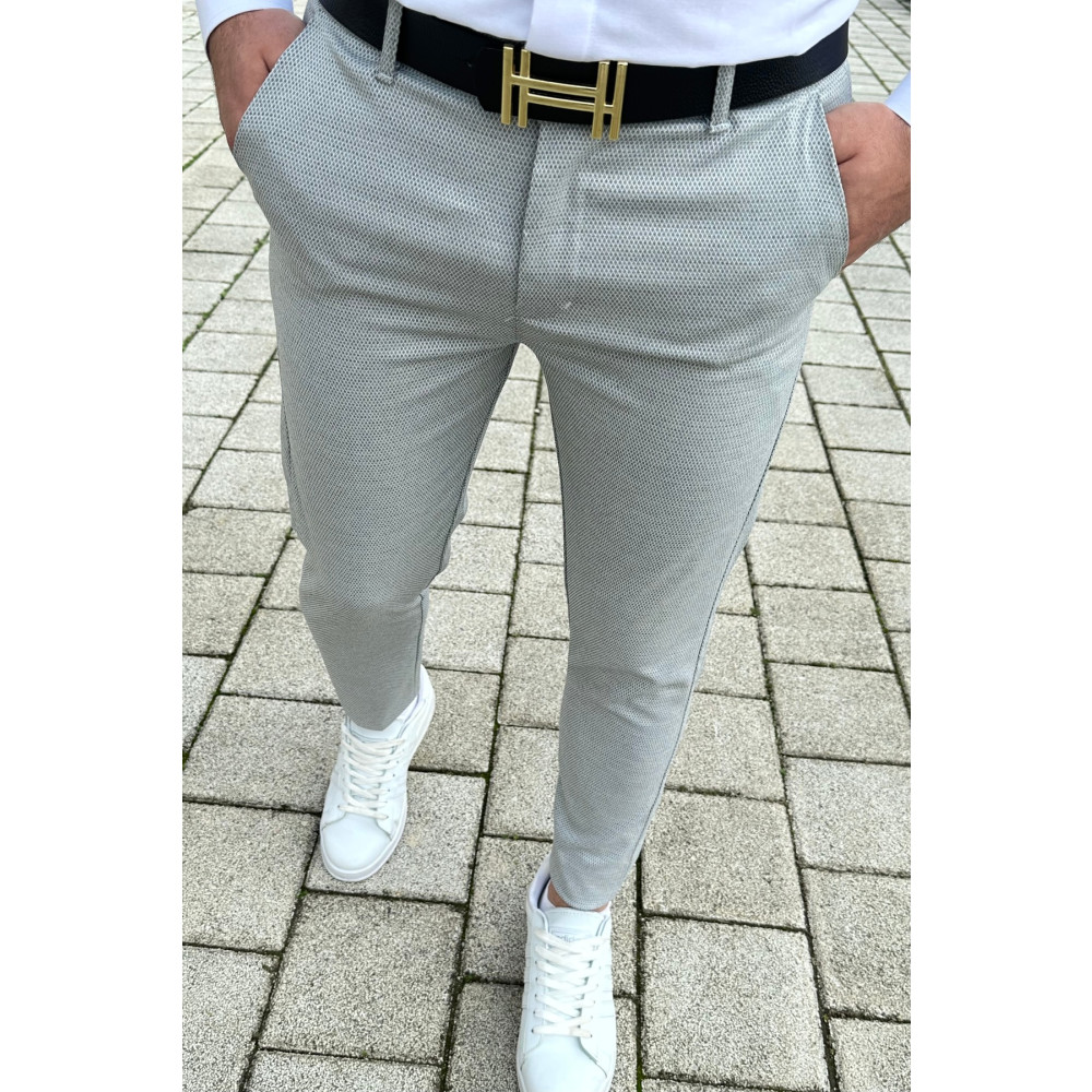 DOPPİON DENİM Erkek Gri Slim Fit Esnek Likralı Keten Pantolon 31 Beden Kadın Pantolon Fiyatı
