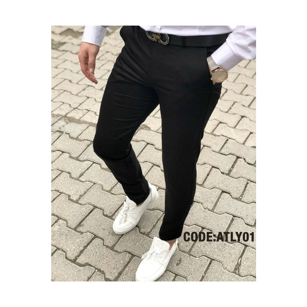 DOPPİON DENİM Erkek Siyah Slim Fit Esnek Likralı Keten Pantolon 38 Beden Kadın Pantolon Fiyatı