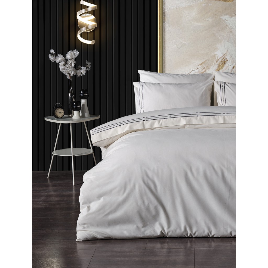 Doqu Home Zelda Nakışlı Nevresim Takımı Çift Kişilik - Indigo - İndigo - 200 x 220 cm Nevresim Takımı Fiyatı