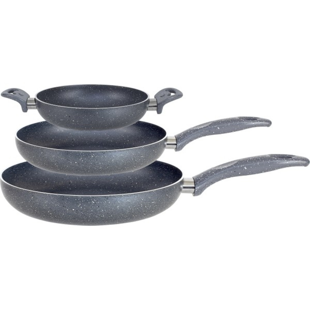Dora 20CM Çift Kulp, 24-28CM Tek Kulp Gri Granit 3 Lü Tava Seti - 20-24-28 cm Tavalar Fiyatı
