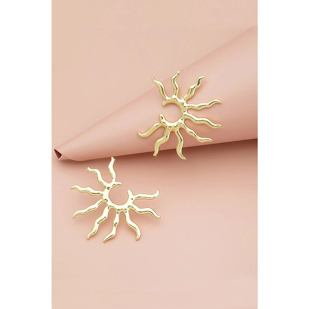 Dora Accessories Güneş Figürlü Altın Renk Küpe Tek Beden Beden Bijuteri Küpe Fiyatı
