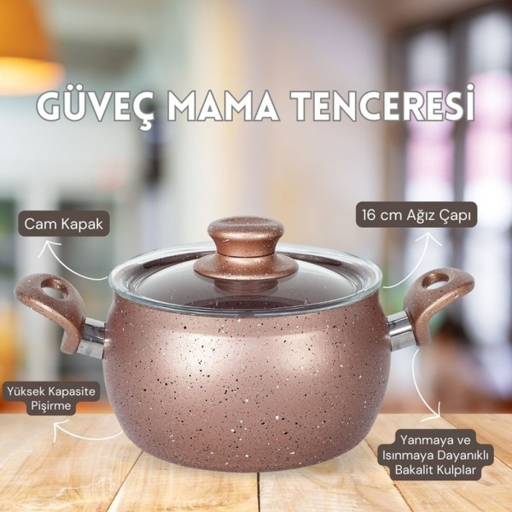 Dora Granitta Gülkurusu Mini Güveç Mama ve Sos Tenceresi 16 cm Tencere / Tava Setleri Fiyatı