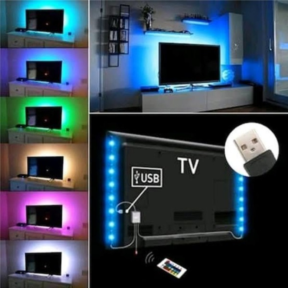 Dora Led Televizyon Monitör Arkası Kumandalı Rgb Şerit LED 3 Metre - 3 m Led Aydınlatmalar Fiyatı
