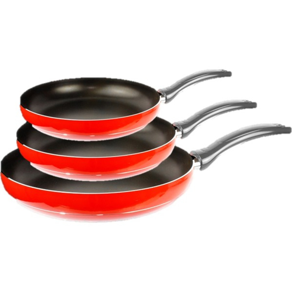 Dora Teflon Tava Seti 3 Boy 18Cm 22Cm 26Cm Kırmızı Renk Tavalar Fiyatı