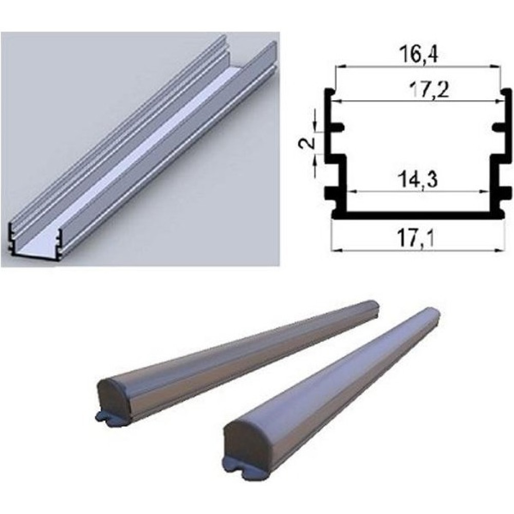 Doraled Alüminyum Boş Kasa LED Profil Yerli Kasa - LED Bar Kasa- Şeffaf Cam 120CM Led Aydınlatmalar Fiyatı