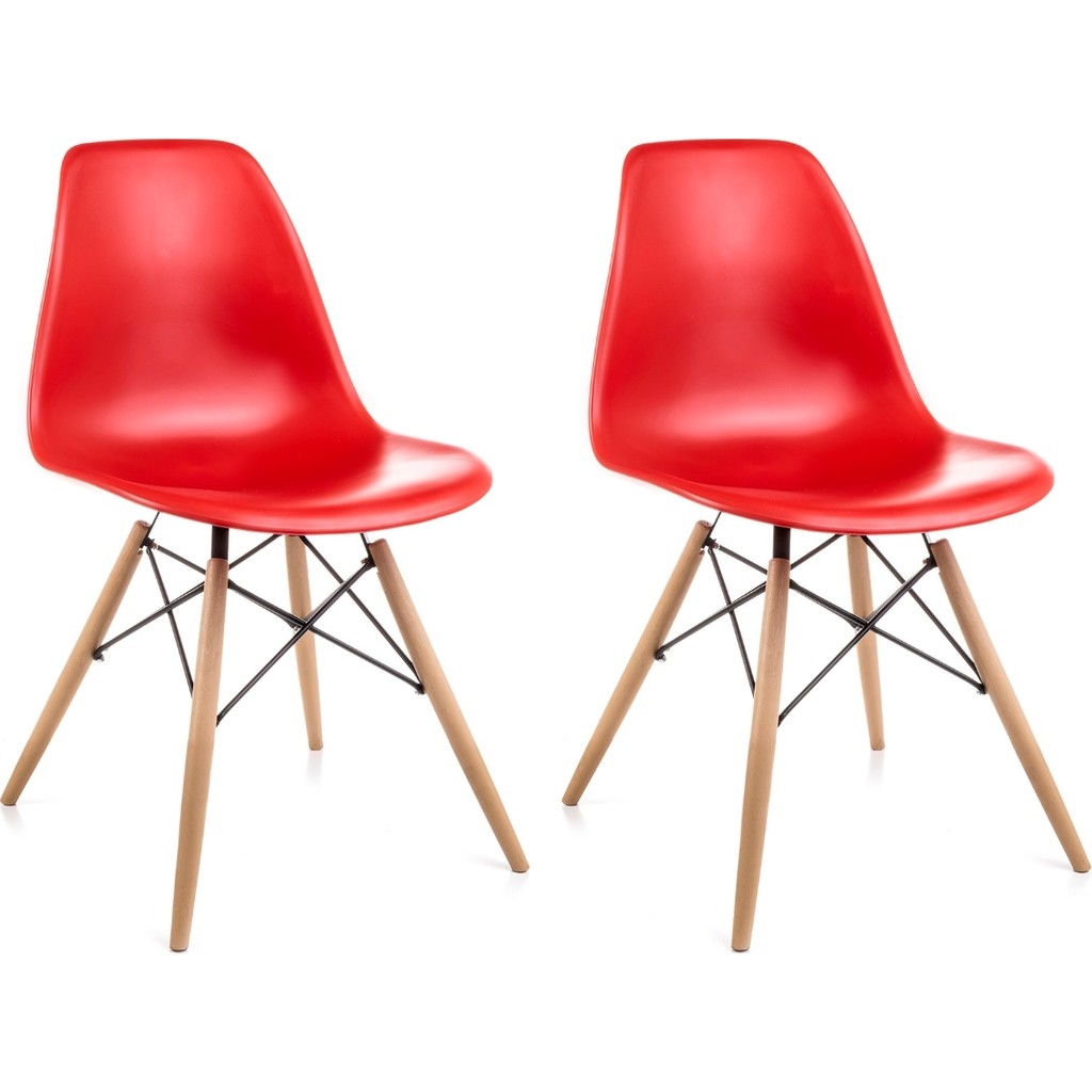 Dorcia Home Kırmızı Eames Sandalye 2 Adet Cafe Balkon Mutfak Sandalyesi Standart Sandalye Fiyatı