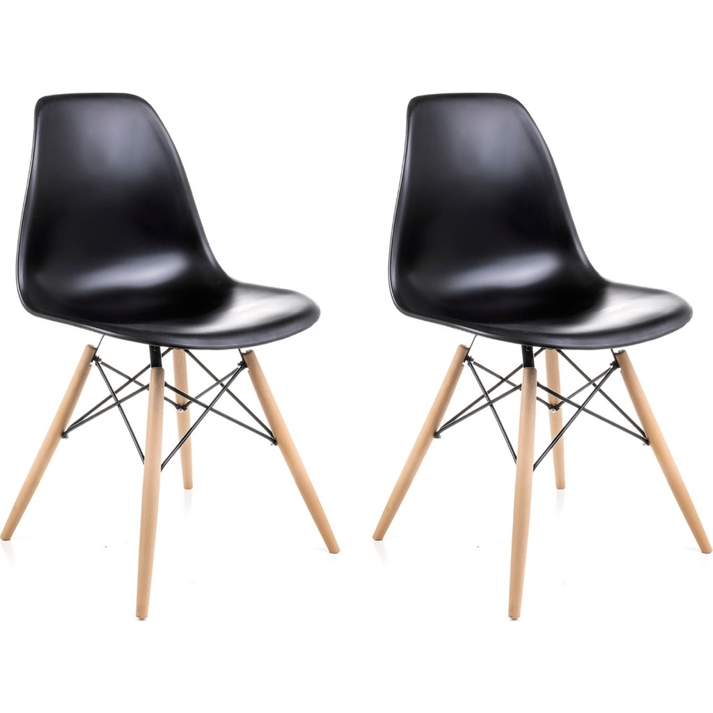Dorcia Home Siyah Eames Sandalye 2 Adet Cafe Balkon Mutfak Sandalyesi Standart Sandalye Fiyatı