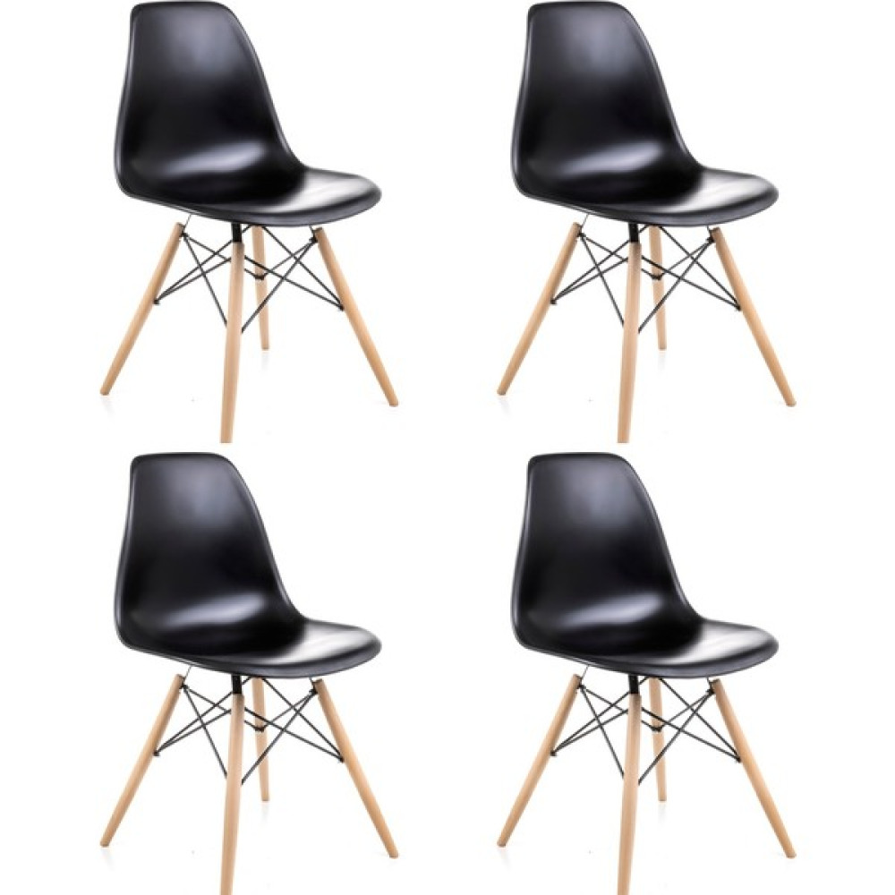 Dorcia Home Siyah Eames Sandalye 4 Adet Cafe Balkon Mutfak Sandalyesi Masa - Sandalye & Tabure Fiyatı