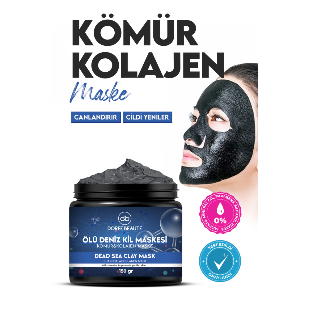 DOREE BEAUTE Collagen karma yağlı & siyah nokta akne karşıtı kömür kil maskesi 150 ml Cilt ve Yüz Bakımı Fiyatı