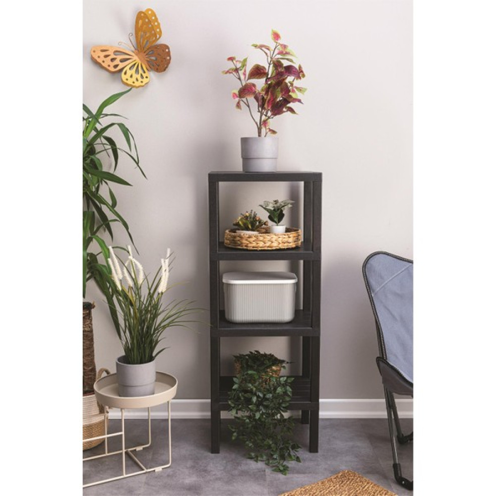 Doreline 4 Floor Shelf 4 Katlı Düzenleyici Raf Ünitesi, Kitaplık, Banyo, Mutfak Rafı. Ayakkabılık, Organizer - Siyah Duvar Rafı Fiyatı