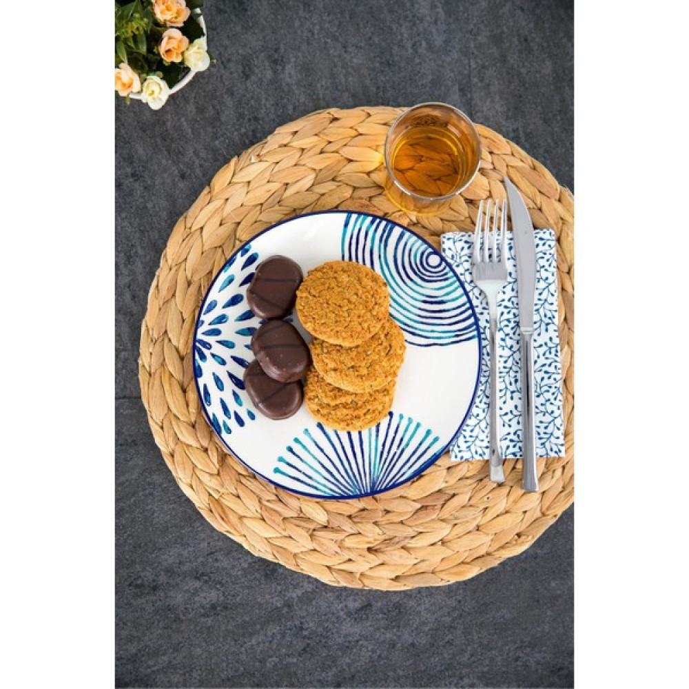 Doreline 6 Adet Hasır Rattan Lüx Dekoratif Amerikan Servis Supla Ø35 - Sarı - 35 x 35 cm Amerikan Servis Fiyatı