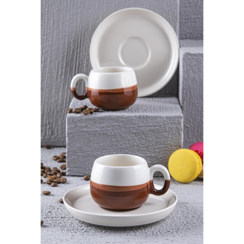 Doreline Çift Renk El Yapımı Türk Kahvesi, Espresso Fincan Seti 2 Li Fincan / Bardak / Kahve Takımı Fiyatı